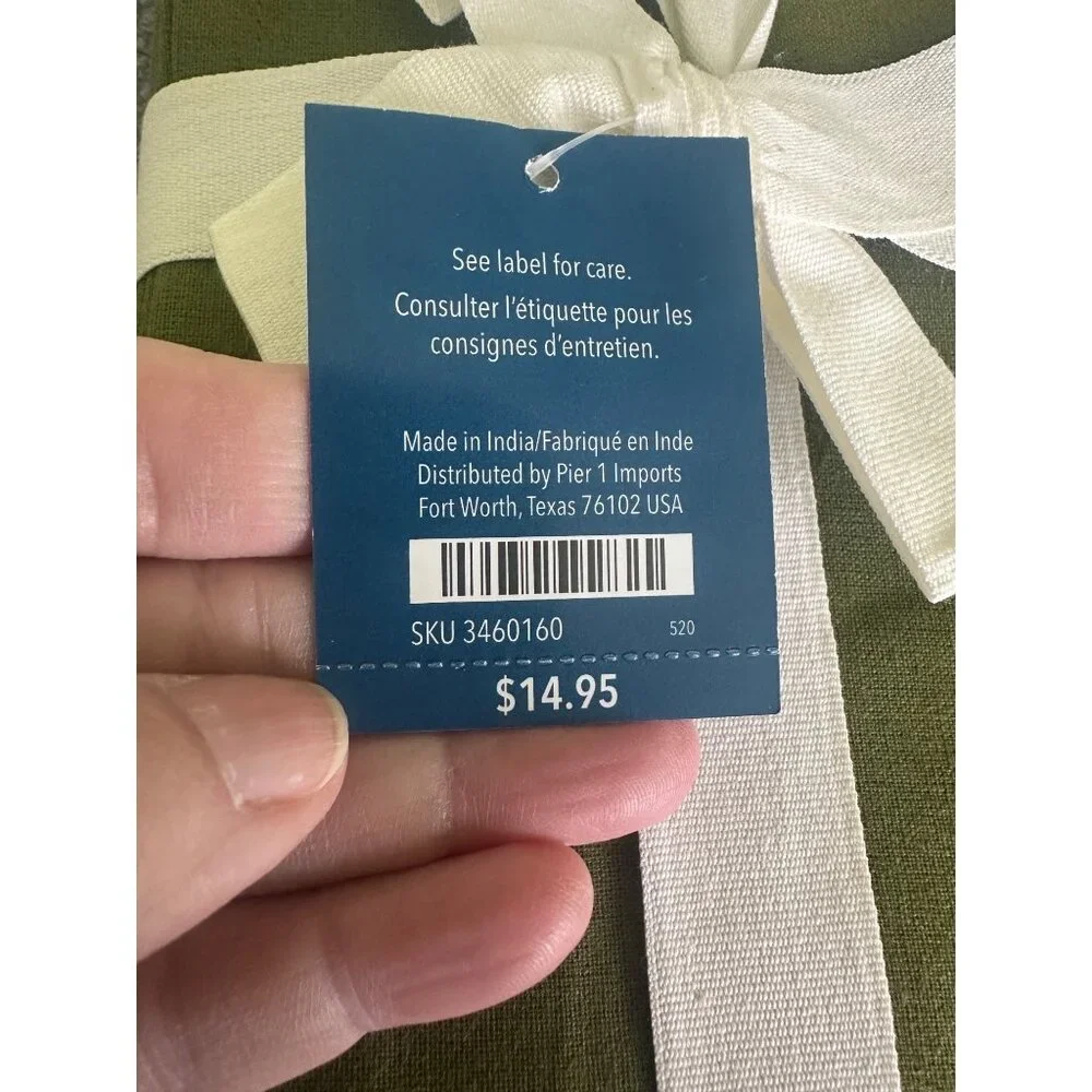 Pier 1 Imports Napkins Green Cloth Table Napkins Easter Cotton 20x20 Lot 6